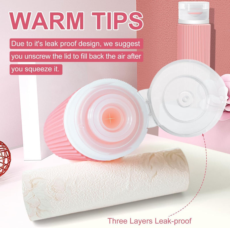 Idrese Silicone Travel Bottles Set, 4 Pcs 100ml Containers for Toiletries, Accessories for Women, Airplane Essentials (Green)