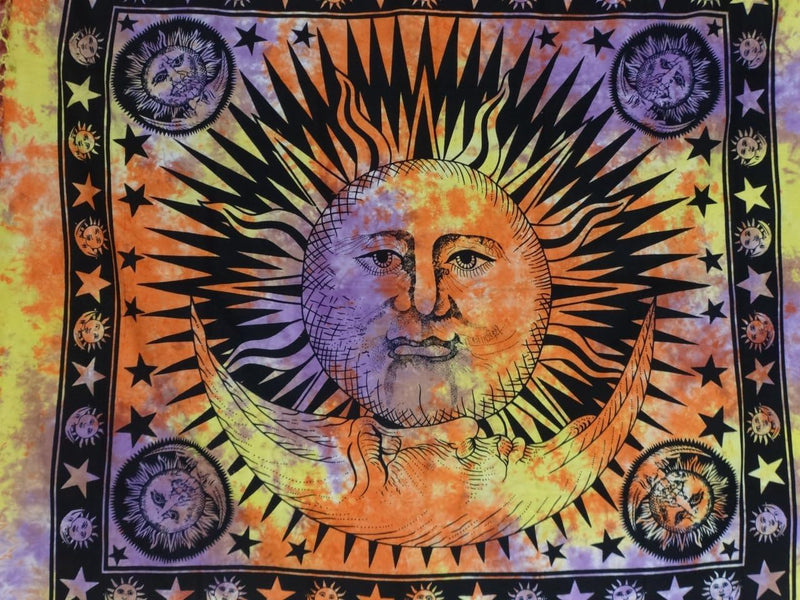 Trade Star Mandala bedsheet Indian Bedsheet Large Table Cloth Picnic Mat Bohemian Wall Hanging Bedcover Long Bedspread Vertical Wall Hanging Wall Background Sheet Wall Tapestry (Pattern 17)