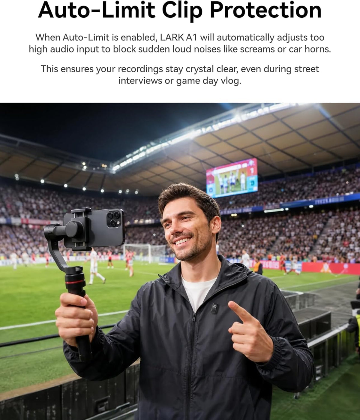 Hollyland LARK A1 Combo, Wireless Microphone - Pin Microphone for iPhone & Android, Magnetic Mini Microphone 360 Sound Collection, Instant Connection, 3 Levels of Noise Reduction, EQ & Reverb – image 2