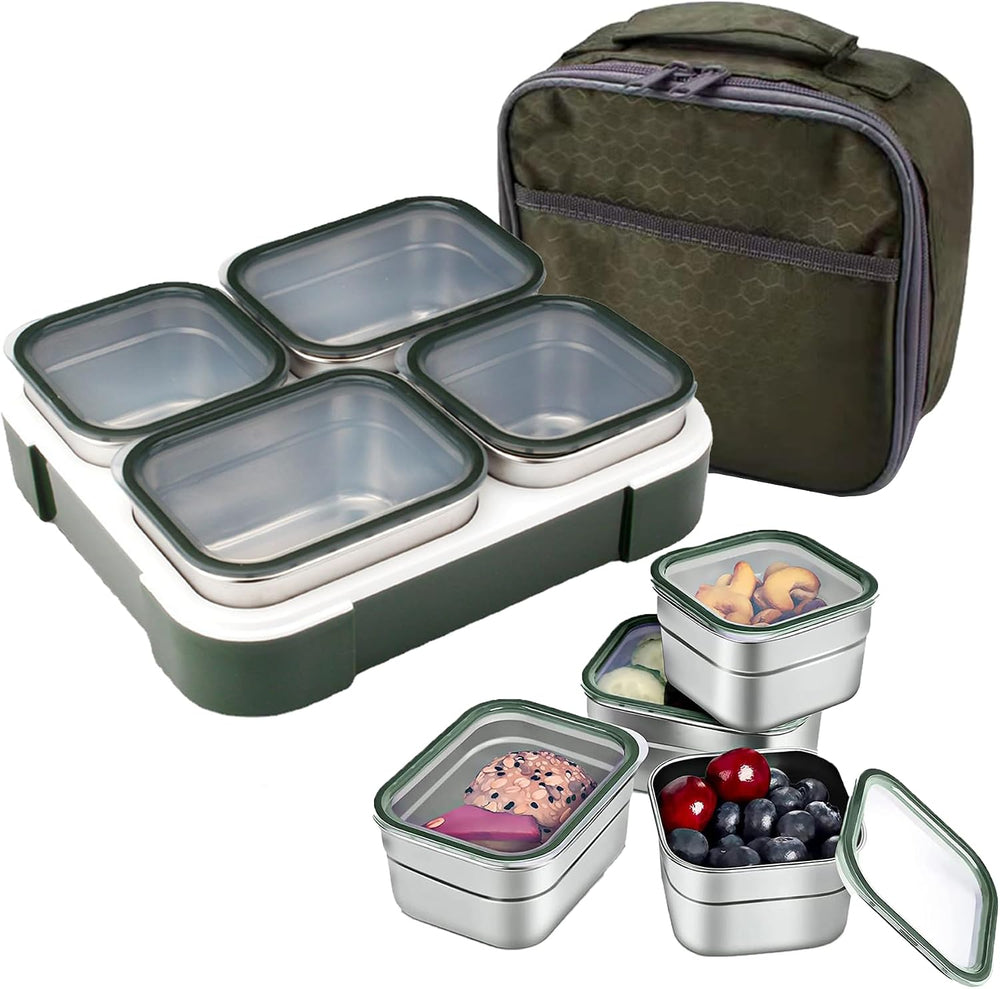 Stainless Steel Lunch Box for Adults Kids with Insulated Bag, Set of 3 Large Leakproof Meal Prep Food Containers for Men or Women, Lunch-boxes for Work or School,1260ml Purple