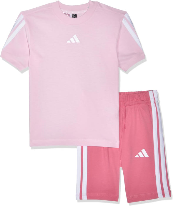 adidas Essentials Pink Unisex Kids Tee Set, 7-8 Y