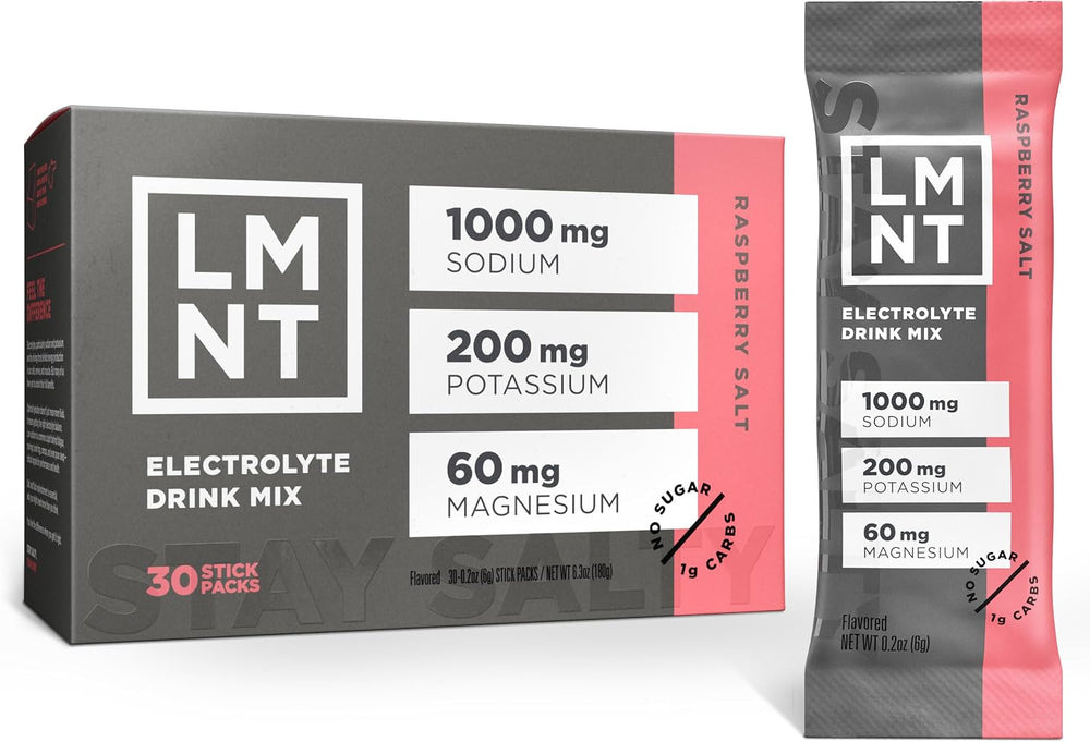 Drink LMNT Keto Electrolyte Powder Packs Paleo Hydration Powder Sugar-free, Artificial Free Raw Flavourless 30 Sticks Pack