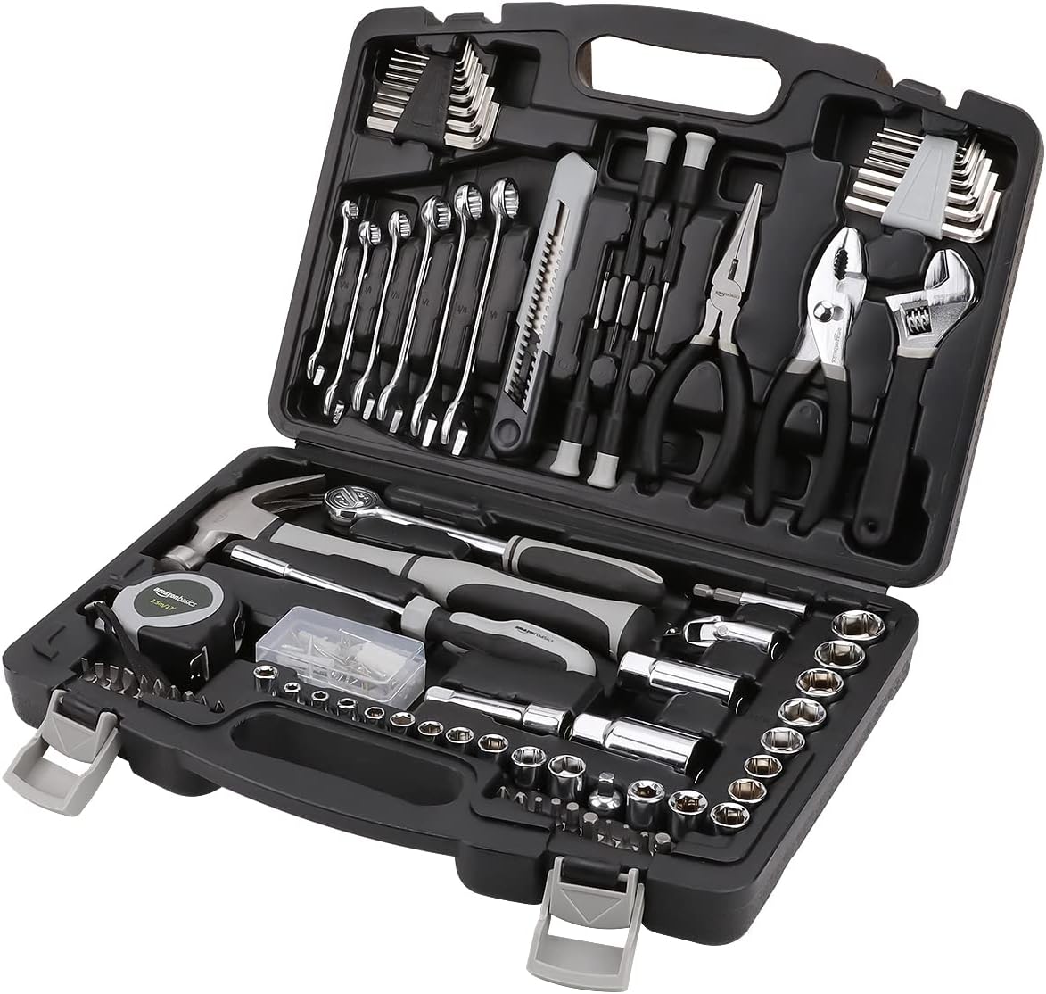 Amazon Basics 131-Piece General Household Home Repair and Mechanic's Hand Tool Kit Set – image 1