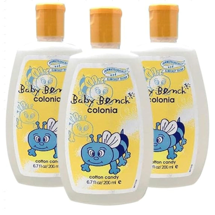 Baby Bench Colonia COTTON CANDY COLOGNE | Perfume for Babies, Gentle & Safe, Mild Fragrance | Long-lasting Moisture & Delicate Fragrance | Safe for Mother's Hands & Baby's Skin 200 ml - (Pack of 3).