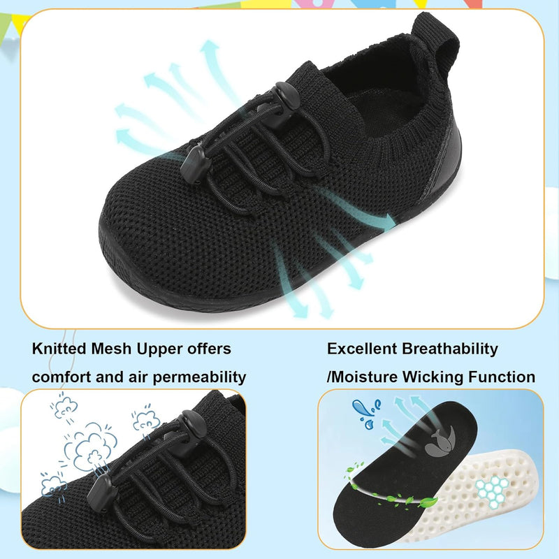 L-RUN Baby Shoes Infant Breathable Non Slip First Walking Shoes Baby Boys Girls Sneakers with Soft Rubber Sole Toddler Slip On Shoes