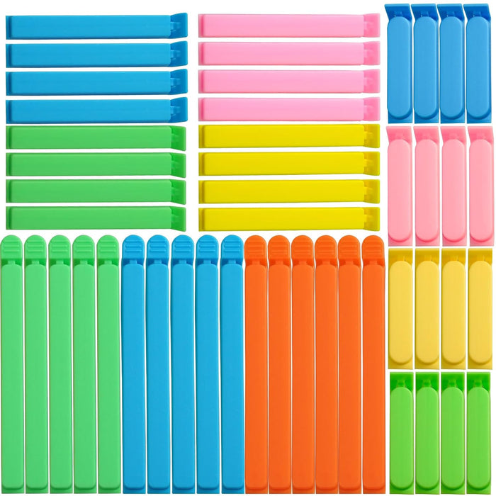 benlidoner 48 Pcs Food Bag Clips Plastic Sealing Bag Clips in 3 Sizes & 6 Colours Reusable Freezer Bag Clips Food Storage Clips for Sealing Snacks Sandwich Food Coffee