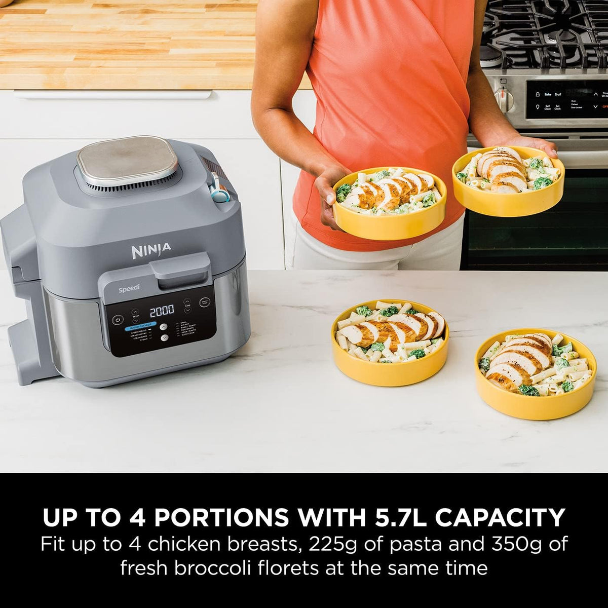 Speedi 10-in-1 Rapid Cooker, Air Fryer and Multi Cooker, 5.7L, Air Fry, Steam, Grill, Bake, Roast, Sear, Slow Cook & More, Cooks 4 Portions, Sea Salt Grey, ON400ME, 2 Years Warranty – image 6