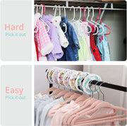 ManGotree Baby Velvet Hangers, Infant and Toddler Hangers, Non-Slip Children Hangers, Ultra-Slim Space Saving Kids Hangers, Sturdy Clothes Hangers 15 Pack (White)