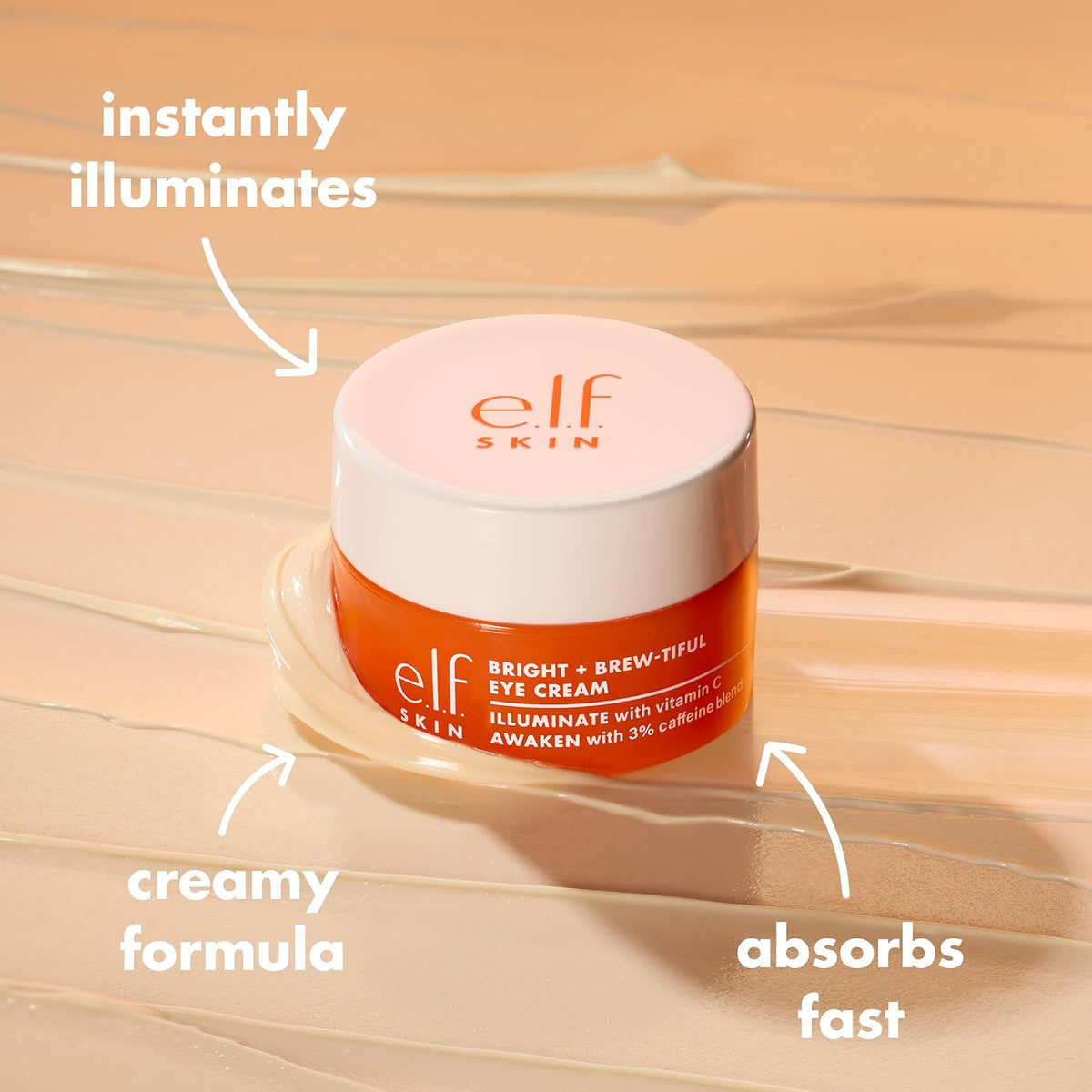 e.l.f. SKIN Bright + Brew-tiful Eye Cream Mini, Brightens the Appearance of Dark Circles and Reduces Puffiness, Vegan and Cruelty Free – image 3