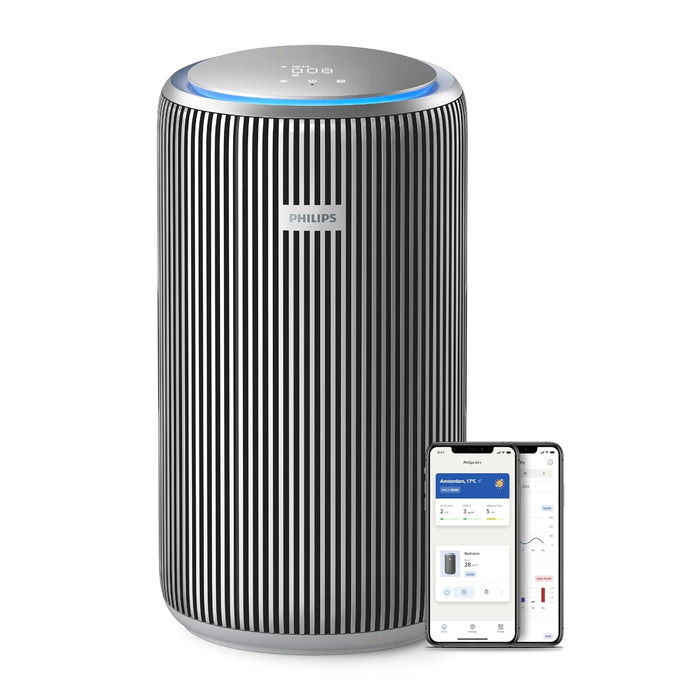 Philips Smart Air Purifier PureProtect 4200 Series - Rooms up to 156 m2, HEPA, Active Carbon, 5 Speeds, Sleep Mode, Child Lock, Connected to Air+App, Supernova Silver - AC4220/12