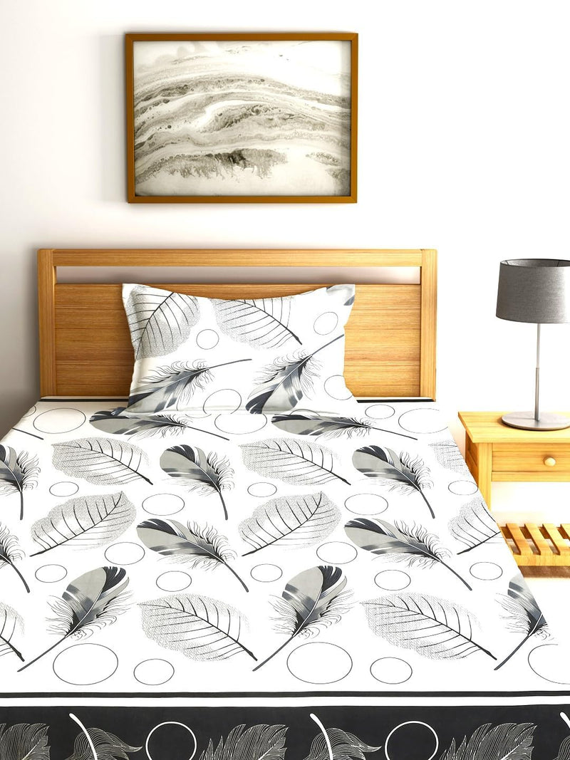 Fashion String 144TC Nature Embrace Lush Green Single Bedsheet with 1 Pillow Cover