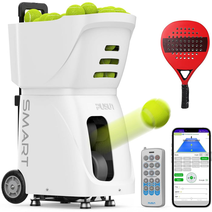 PT-Smart Professional Padel Ball Machine - Portable Automatic Ball Launcher with Smart App Control | Perfect for Solo Practice, Club Training & Coaching | Advanced Padel Equipment