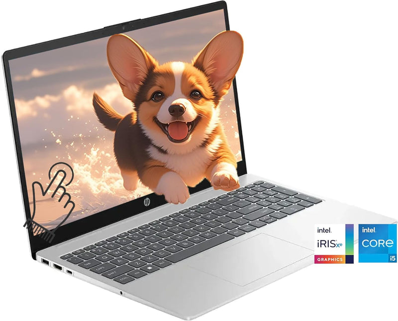 HP 15.6" Touchscreen Laptop 15 INCH HD Student Laptops, 12th Gen Intel 10 Cores Processor (Beat i7-1195G7), 32GB RAM 1TB PCIe SSD, Iris Xe Graphics, Wi-Fi 6E Win11, Silver +BWE Accessories