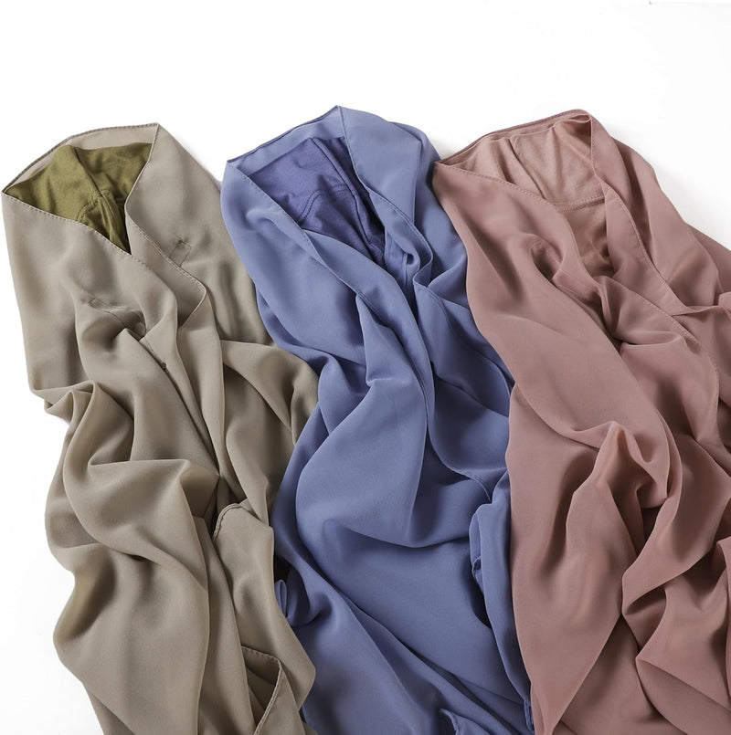 HURESON Instant Chiffon Hijab Set 3-in-1 Hijabs Scarf with Built-in Magnets and Undercap Head Wraps with Model Cap