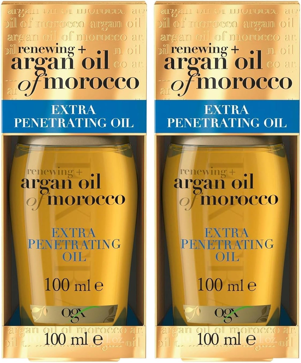 OGX, Hair Oil, Renewing+ Argan Oil of Morocco, Extra Penetrating Oil, Dry & Coarse Hair Types, New Formula, 100ml