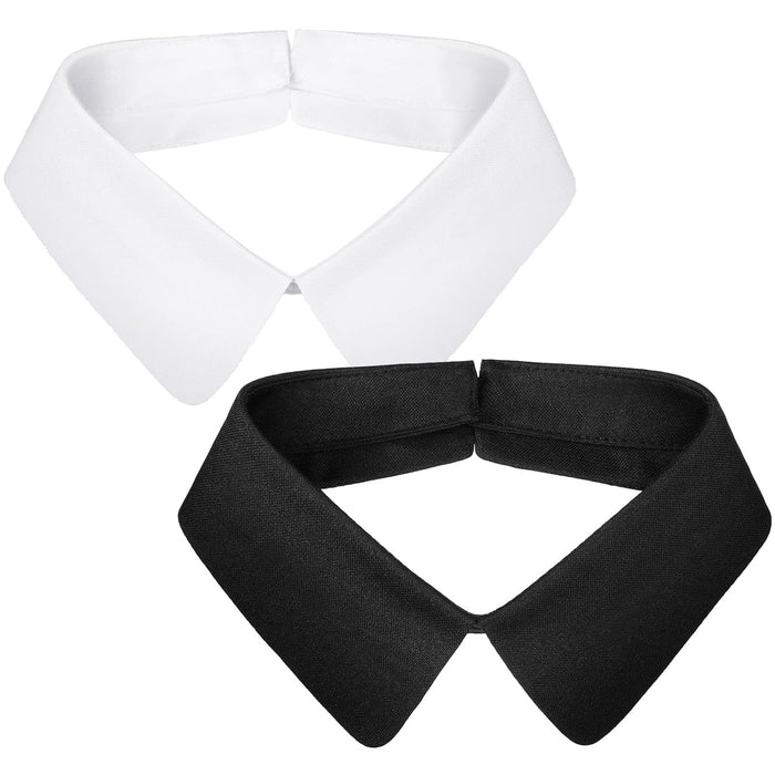 MAKINGTEC Fake Collar for Women 2 Pieces Faux Collar False Lapel Detachable Dickey Collar White Black Blouse Collar Women's Simplicity Collar