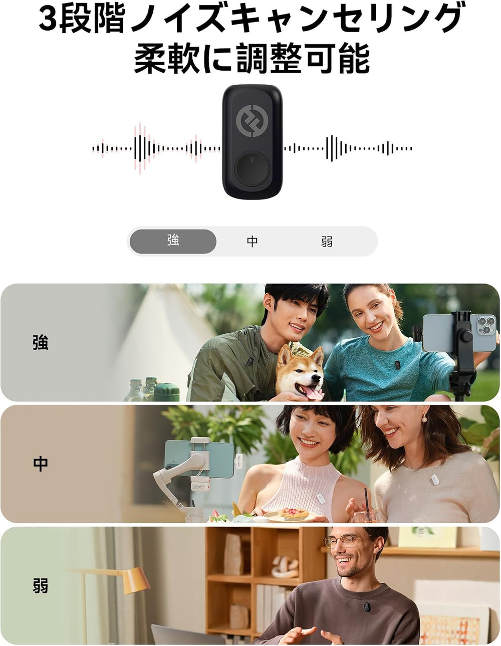 Hollyland (Lark A1 Combo) Wireless Microphone (Space Gray, with USB-C RX + Lightning RX + Charging Case)