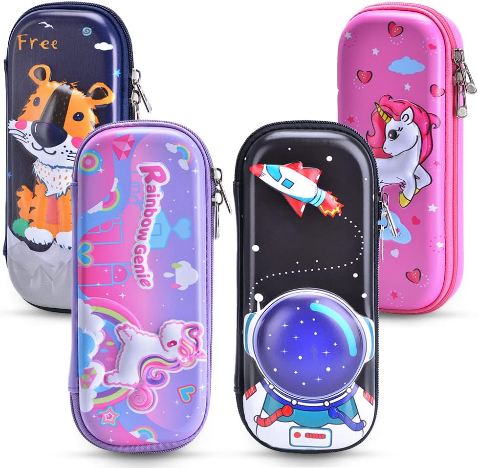 3D Genie Unicorn Pencil Case, Purple, EZ_PBX_07