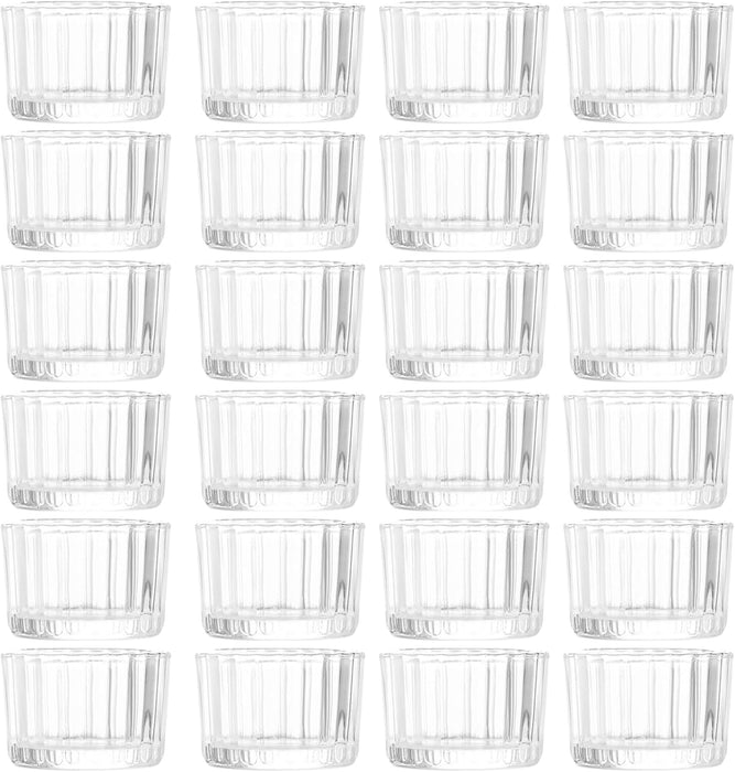 Glass Taper Candleholders - Clear Small Candlestick Holder Bulk, Set of 6 Clear Candleholders for Taper Candles Small Table, Glass Candlestick Holders, Thicker Glass Candle Sticks Set