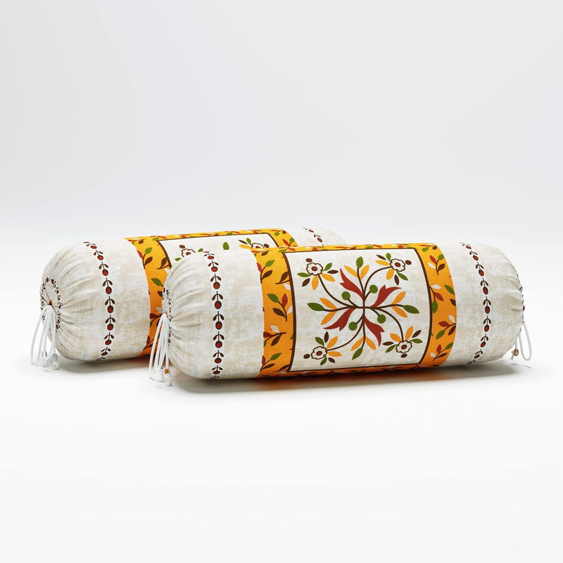 BLOCKS OF INDIA 200TC Diwan Set Cotton 8 Piece | Deewan Printed Bedsheet Sets for Living Room Hall (Set of 8 Piece, 1-Bed Sheet | 2-Bolster Cover | 5-Cushion Cover (Color 25)