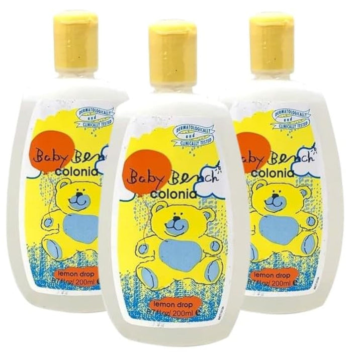 Baby Bench Colonia LEMON DROP COLOGNE | Perfume for Babies, Gentle & Safe, Mild Fragrance | Long-lasting Moisture & Delicate Fragrance | Safe for Mother's Hands & Baby's Skin 200 ml - (Pack of 3).
