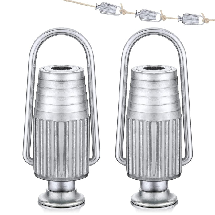 Azonee 2 pcs Clothesline Tightener Metal Line Tight Grips Tools Aluminium for Pulleys and Fixed Clothes Lines Household Laundry Supplies