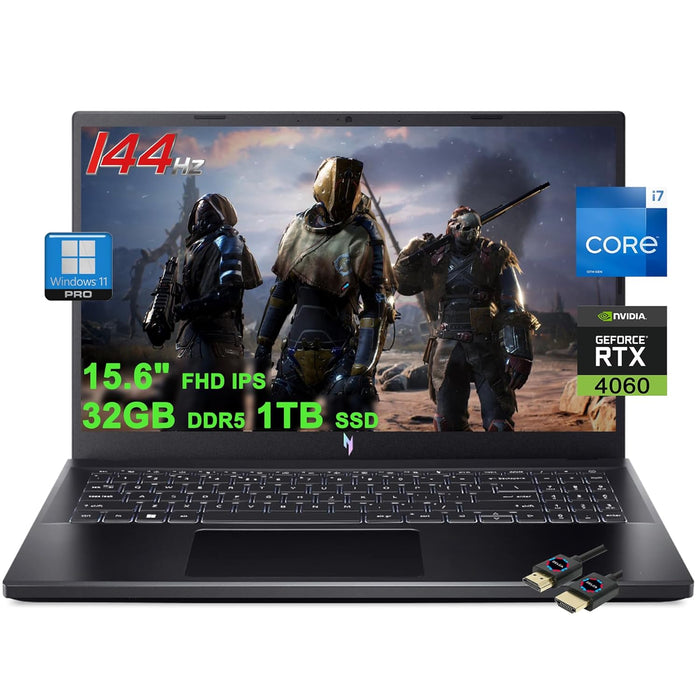 acer Nitro V 15 Gaming Laptop | 15.6" FHD IPS 144Hz | Intel 10-core i7-13620H | 32GB DDR5 1TB SSD | GeForce RTX 4060 | Backlit USB-C Win11Pro w/DLCA Accessory