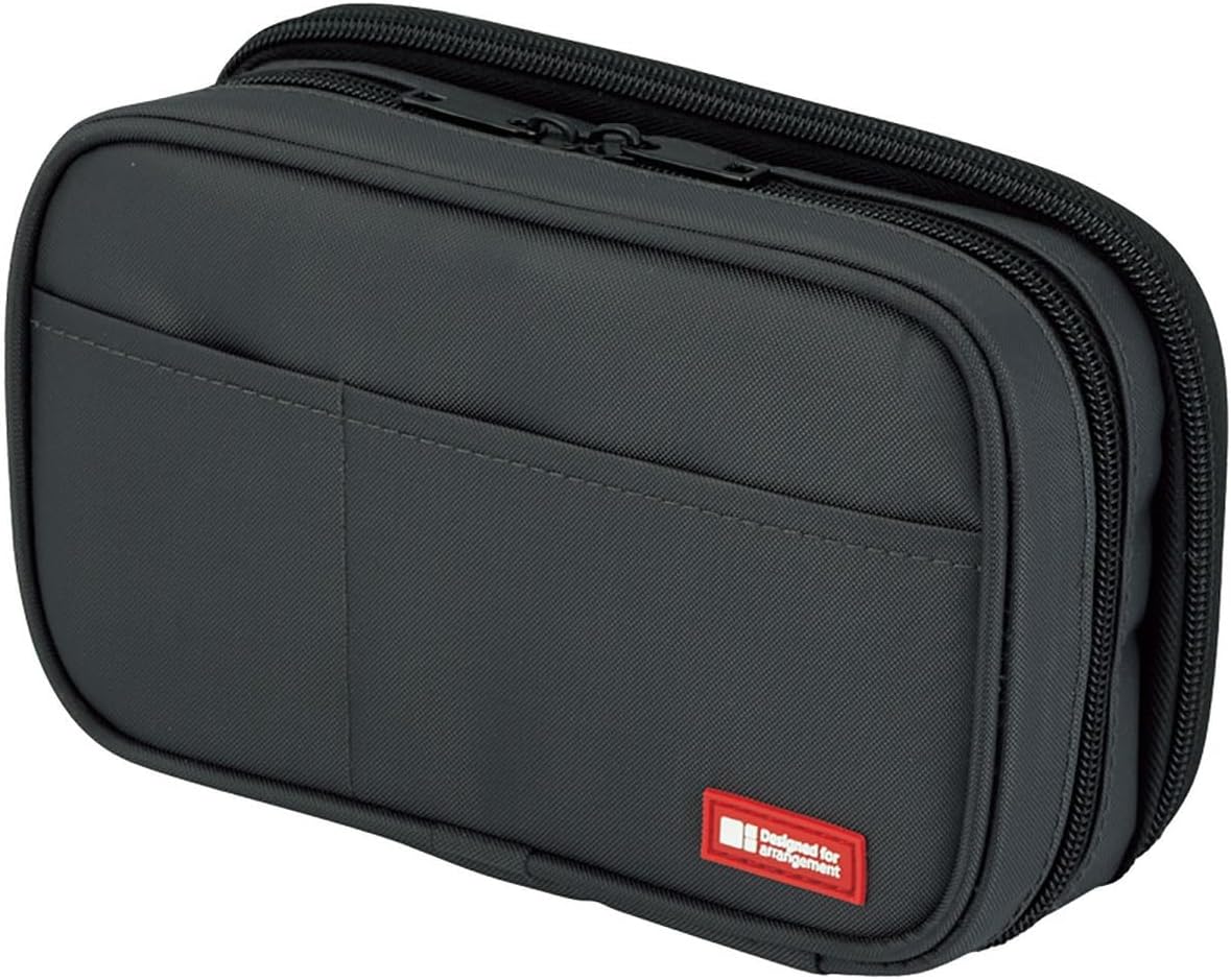 Lihit Lab. Double Zipper Pen Case, 7.9 X 2.8 X 4.7 Inches, Black (A7555-24) β image 10