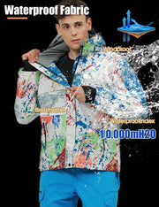 HOTIAN Men's Ski Jacket and Pants Set Snowboard Suit Waterproof SOutdoor Winter Snow Jackets Windproof Mountain Snowsuit