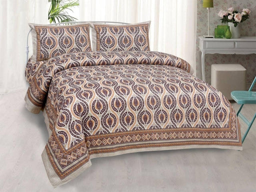 SUFAYA FAB Printed Indian Sanganer Royal Cotton Premium Big Size Bedsheets for Modern Look(100x100) inches with Two Pillow (18x28)