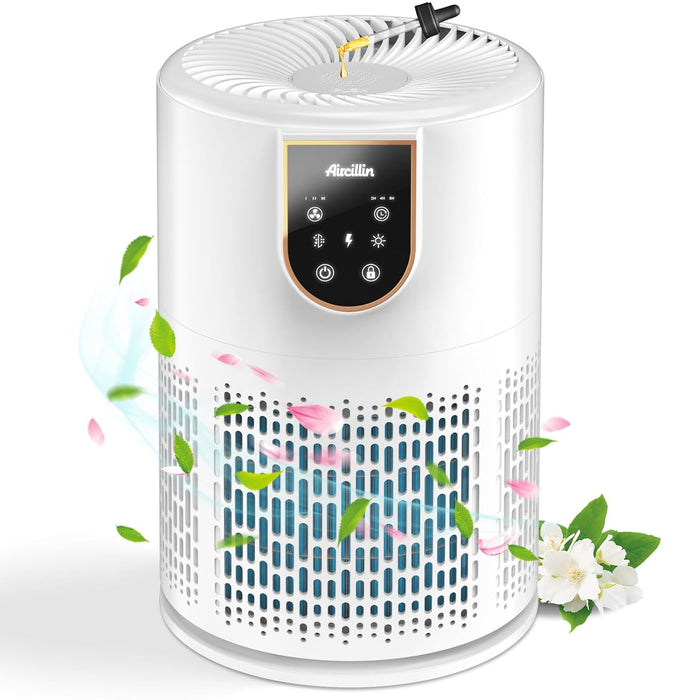 Aircillin Air Purifiers for Home Bedroom, H13 True HEPA Filter Air Cleaner Remove 99.97% 0.3 Micron Particles/Smoke/Pet Dander/Pollen/Odor/for Office, Dorm, Apartment, Kitchen (1-Pack AP0801)