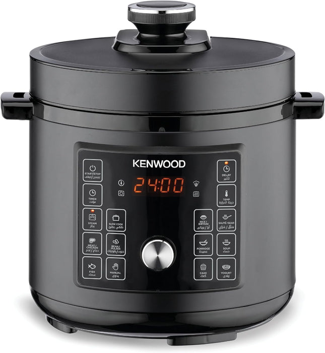 KENWOOD Electric Pressure Cooker 8L Smart Steam Pot 16-in-1 Multifunctional Programmable Multicooker, Steamer, Rice Cooker, Slow Cooker, Saute Pot, Soup, Yogurt, Cake & More PCM95.000BK Black