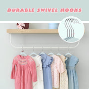 ManGotree Baby Velvet Hangers,Infant and Toddler Hangers,No-Slip Children Hangers, Ultra-Slim Space Saving Kids Hangers, Sturdy&Durable Clothes Hangers 15 Pack (Pink)