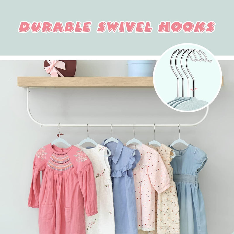 ManGotree Baby Velvet Hangers,Infant and Toddler Hangers,No-Slip Children Hangers, Ultra-Slim Space Saving Kids Hangers, Sturdy&Durable Clothes Hangers 15 Pack (Pink)