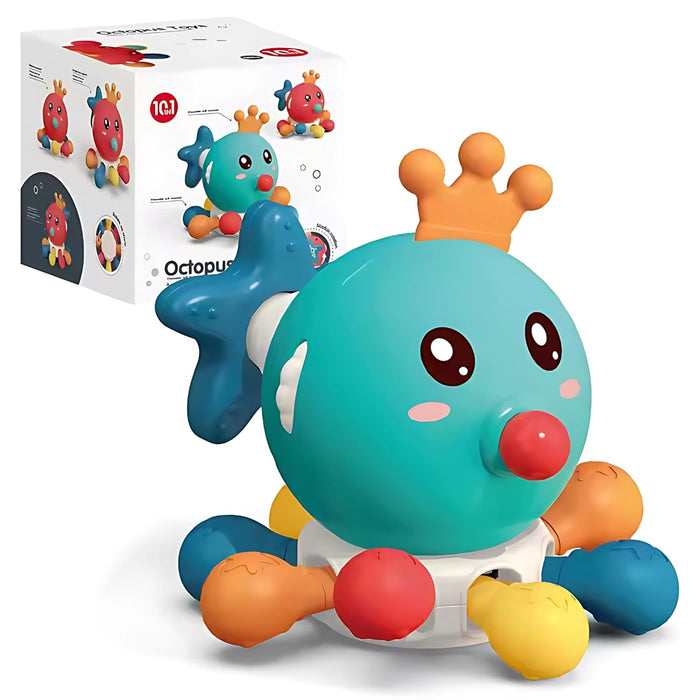 Twisoo Baby Spinning Octopus Toy � Rotating Popper Activity Fidget Sensory Toy, Montessori Interactive Press & Rattle Toy for Toddlers and Kids, Fine Motor Skill Development Toy (Green)