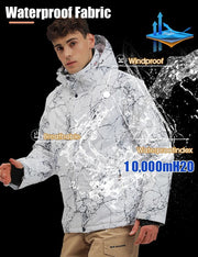 HOTIAN Men's Ski Jacket and Pants Set Snowboard Suit Waterproof SOutdoor Winter Snow Jackets Windproof Mountain Snowsuit