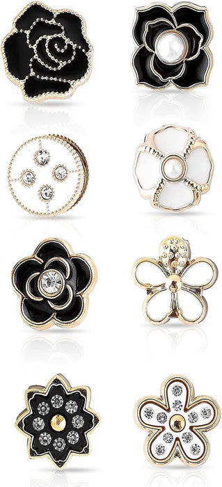 8Pcs Hijab Magnetic Pins, Multi-Use Muslim Scarf Magnetic Hijab Buttons Rhinestone Magnetic Scarf Brooch Modesty Pins Hijab Pins for Women Anti Exposure Fixed Brooches Women