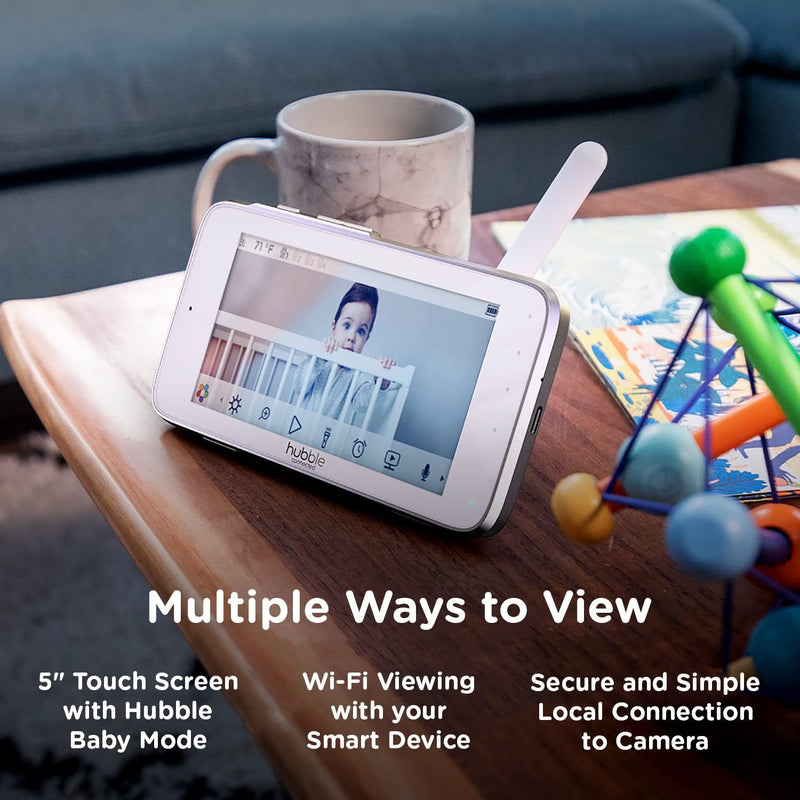 HUBBLE CONNECTED Nursery Pal Link Premium Twin - 5-Inch Baby Monitor with Multiple Features, 2 Smart Camera