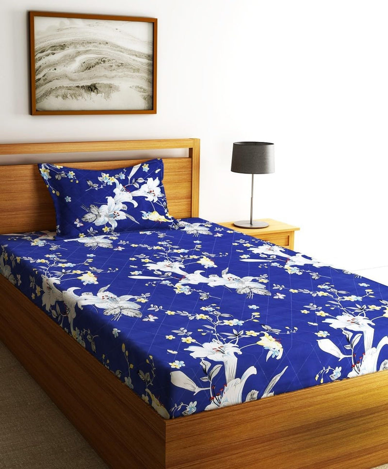 Fashion String 144TC Nature Embrace Lush Green Single Bedsheet with 1 Pillow Cover