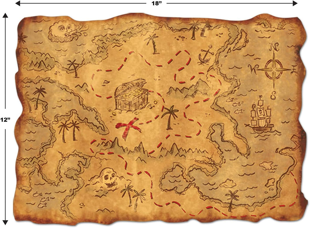 Plastic Treasure Map Party Accessory (1 count) (1/Pkg)