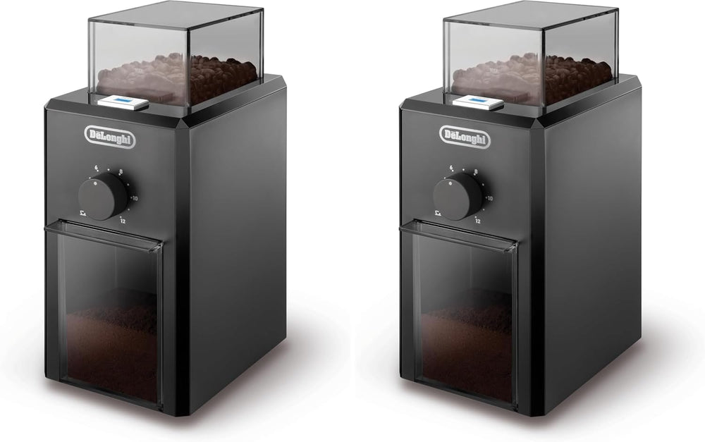 De'Longhi Electric Coffee & Spices Grinder Mill With Stainless Steel Blade , & 3 Grinding Level Settings , 12 Cups Capacity , KG210 , Black