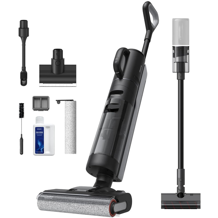 Dreame H12 Dual Wet Dry Vacuum Cleaner, 4-in-1 Cordless Multi-Surface Vacuum Cleaner, Self-Cleaning in One Step with Hot Air Drying, Edge to Edge Cleaning, App (Renewed)