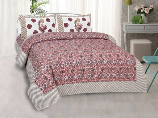 SUFAYA FAB Printed Indian Sanganer Royal Cotton Premium Big Size Bedsheets for Modern Look(100x100) inches with Two Pillow (18x28)