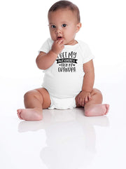 I Get My Awesomeness From My Grandpa - Grandpas Sidekick Funny Romper, One-Piece Baby Bodysuit