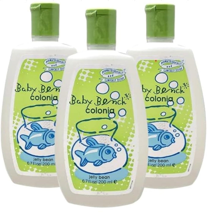 Baby Bench Colonia JELLY BEAN COLOGNE | Perfume for Babies, Gentle & Safe, Mild Fragrance | Long-lasting Moisture & Delicate Fragrance | Safe for Mother's Hands & Baby's Skin 200 ml - (Pack of 3).