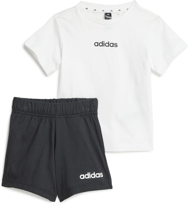 adidas I LIN T-SET Suits for Unisex Child WHITE/BLACK, 1-2 Years
