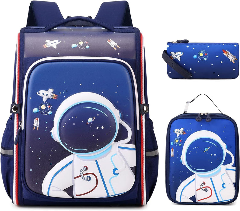 KASTWAVE Kids Backpack, Space Astronaut Bookbag School Backpacks, Kids Kindergarten Backpack, School Book Bags, for Kindergarten Preschool Elementary (Blue)