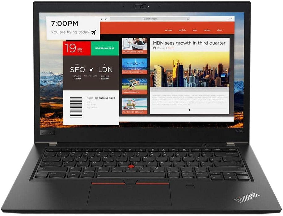 Lenovo ThinkPad T480s Business Laptop, Intel Core i7-8th Generation CPU, 8GB DDR4 RAM, 256GB Hard, 14.1 inch Display, Windows 10 Pro (Renewed) with 15 Days of IT-Sizer Golden Warranty