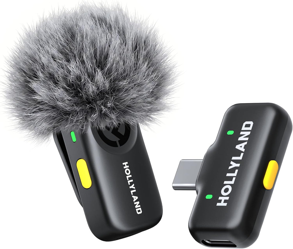 Hollyland LARK A2(2TX+1RX+Charging Case) Wireless Microphone, AI Auto-Limit, Pulg & Play, 42H Use, Detail-Rich Audio, AI Noise Cancellation, Mini Mic for iPhone17/16/15/Android, Vlog, Streaming"