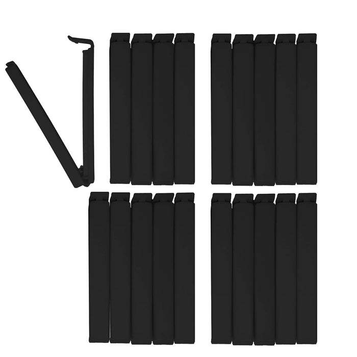 Unbekannt BLACK MASTERS BUNEO Bag Clips (Pack of 20) | 20 Sealing Clips/Bag Clips/Food Storage Clips in Black, Each with 11 cm Length, Cliptastic Functional Quality